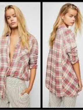 Free People Juniper Ridge Plaid Button-Up Shirt Size XS